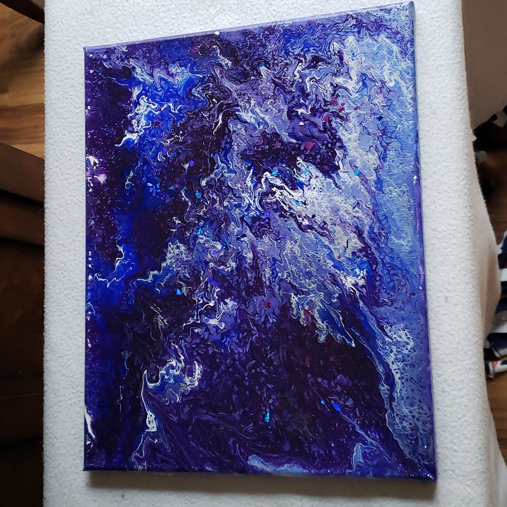 2X HOST PICK. 11x14 Abstract Acrylic Painting "The Perfect Storm" on canvas - Picture 1 of 3